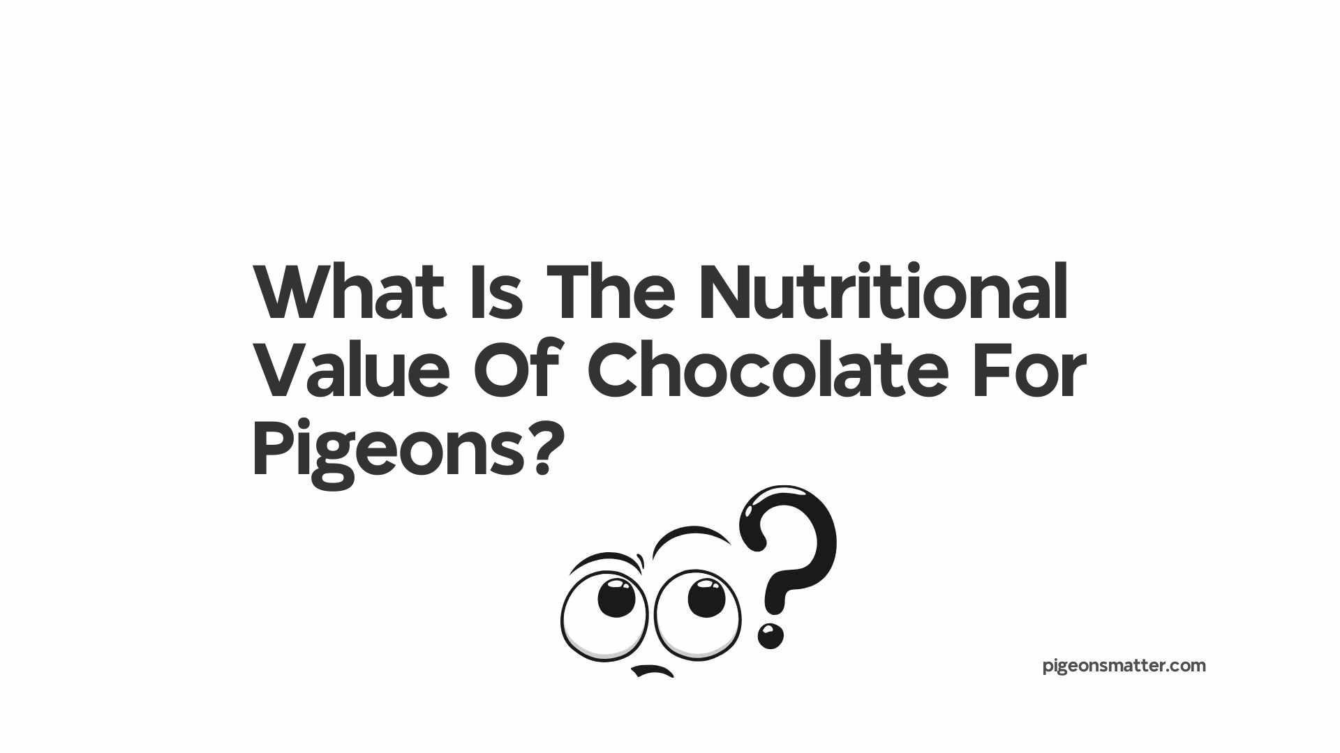 What Is The Nutritional Value Of Chocolate For Pigeons?
